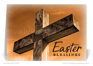 Religious Cross Christian Happy Easter Greeting Cards