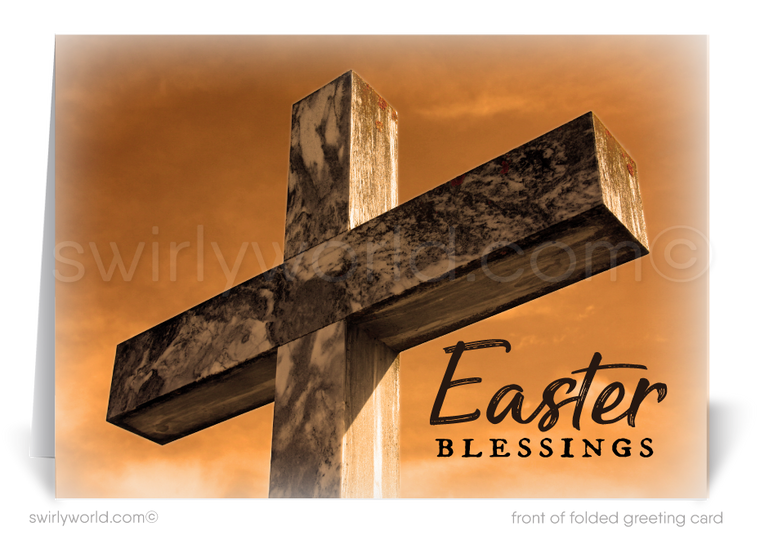 Religious Cross Christian Happy Easter Greeting Cards