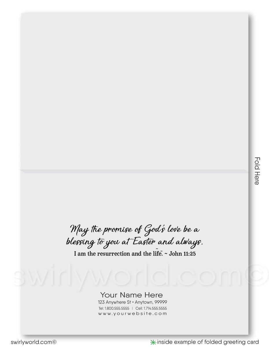 Religious Christian Cross Blessed Resurrection Rejoice Happy Easter Greeting Cards