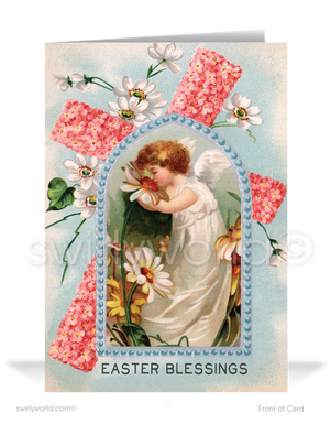 1920s-1930s Victorian art deco retro vintage religious Christian sweet angel resurrection day happy Easter greeting cards.