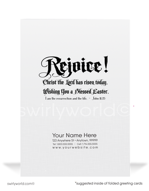 Beautiful Watercolor Vintage Christian Cross Blessed Happy Easter Greeting Cards