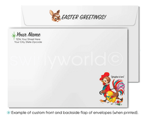 1950s-1960s mid-century retro vintage atomic kitschy kitsch bunny rabbit starburst Spring happy Easter greeting cards.