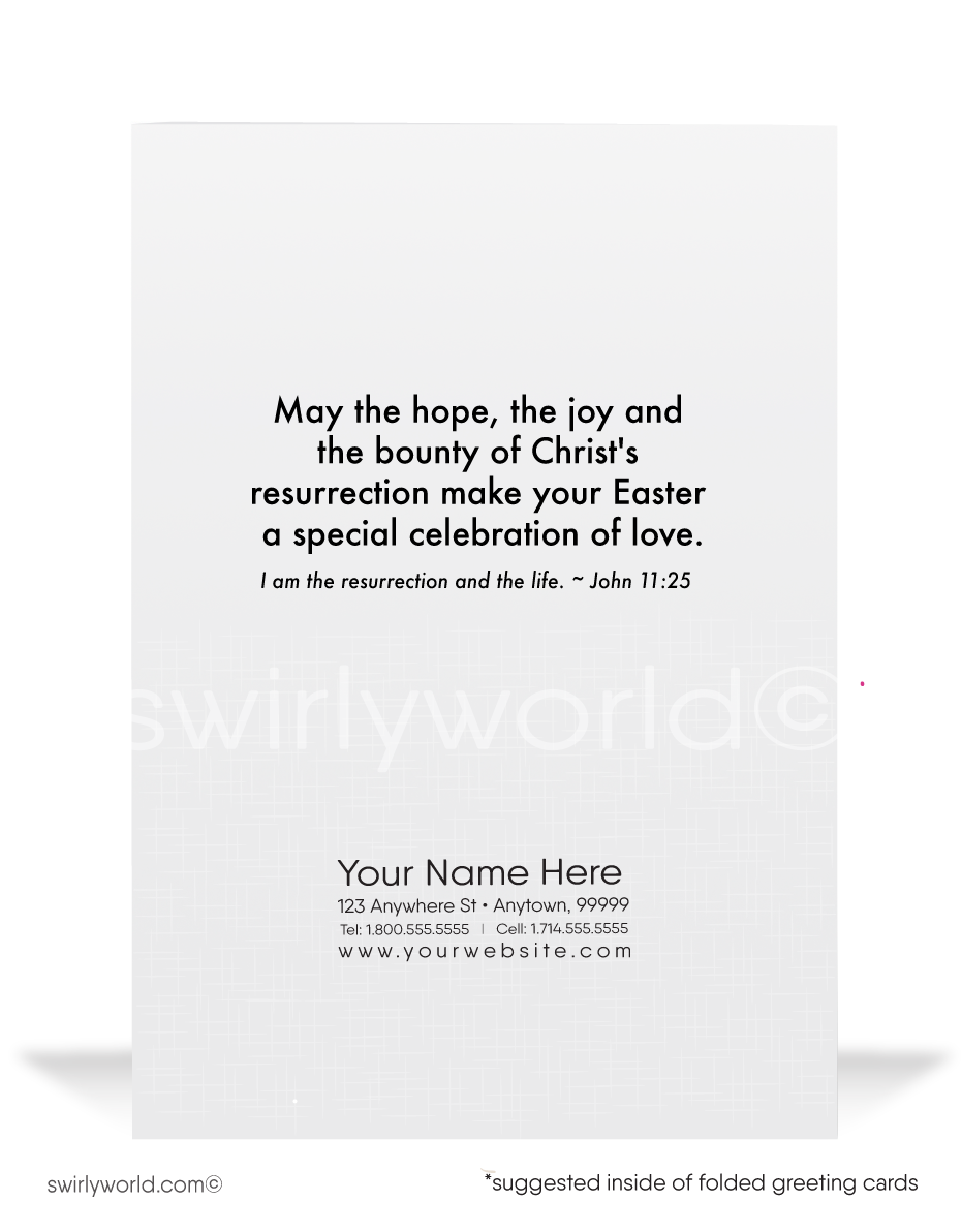 Mid-century modern retro atomic vintage holy cross with peace dove happy Easter greeting cards.