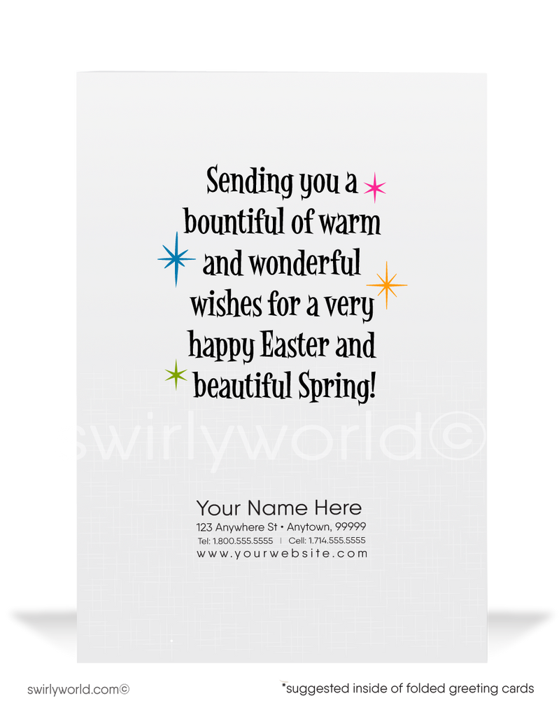 Cute Business Easter Bunny Greeting Cards for Customers