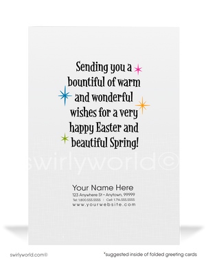 Cute Business Easter Bunny Greeting Cards for Customers