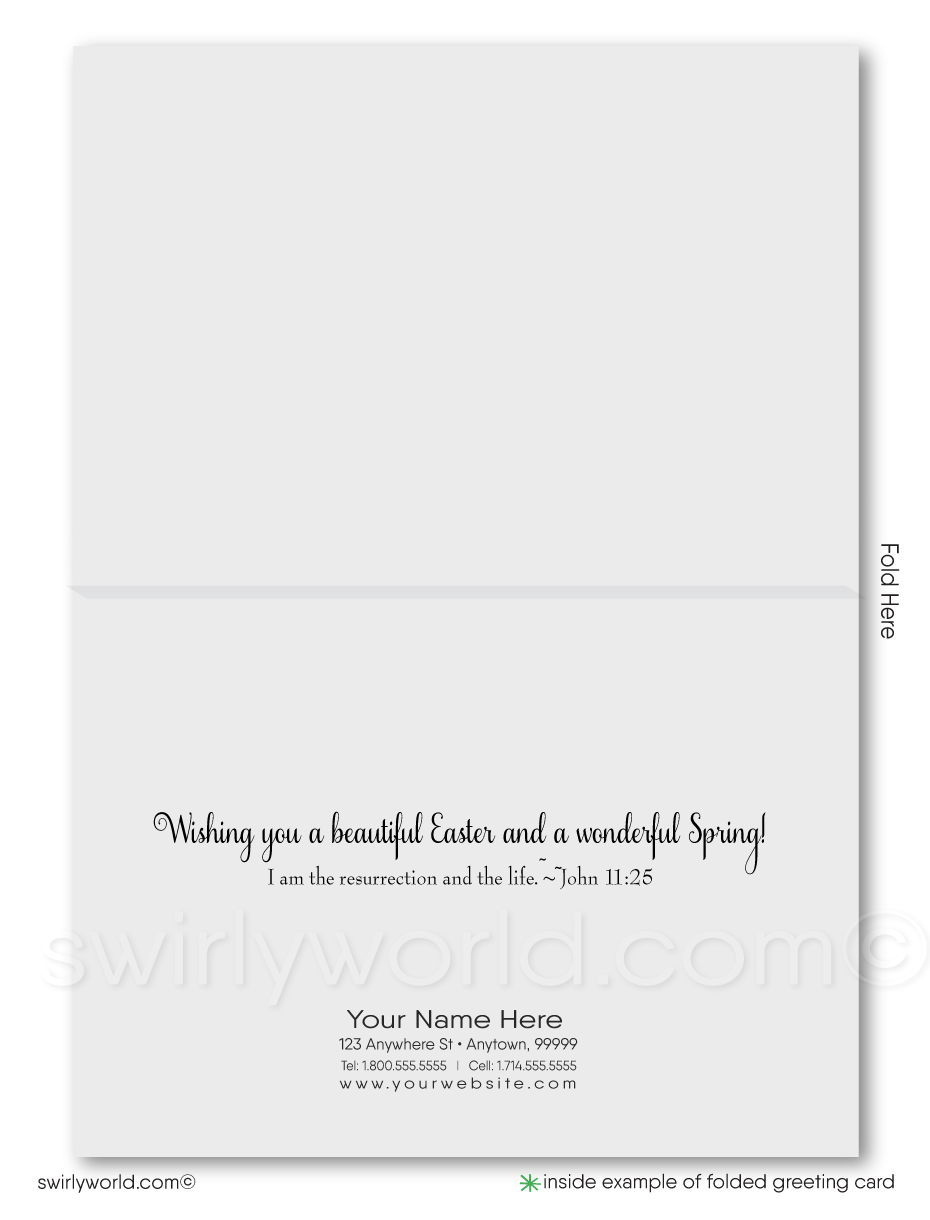 Beautiful religious cross with Easter lilies Catholic Christian happy Easter springtime blessings greeting cards.