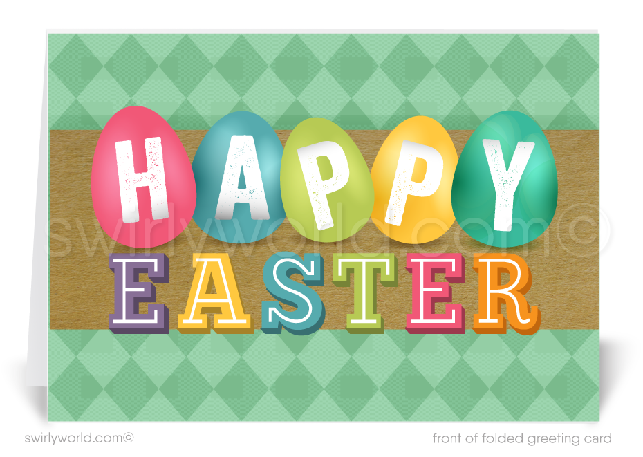 Business corporate professional happy Easter cards for customers.
