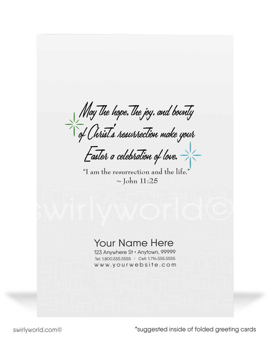 1960's Vintage Christian Religious Happy Easter Greeting Cards