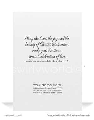 Religious Modern Christian Cross Dove with Lilies Easter Greeting Cards