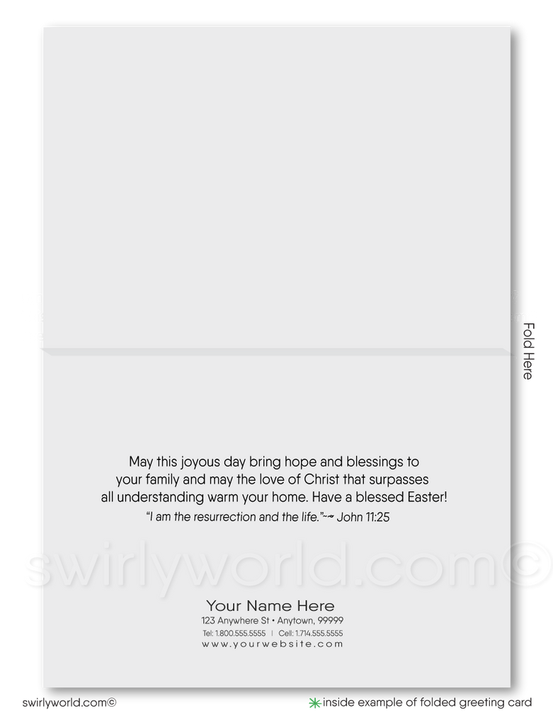 Modern Contemporary Christian Cross Religious He is Risen Easter Greeting Cards