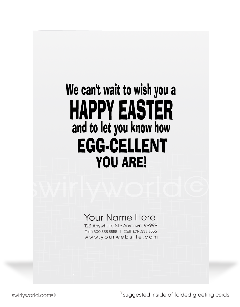 Funny Bunny Humorous Business Easter Cards for Customers