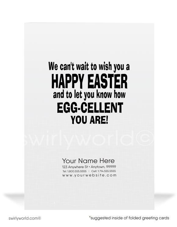 Funny Bunny Humorous Business Easter Cards for Customers
