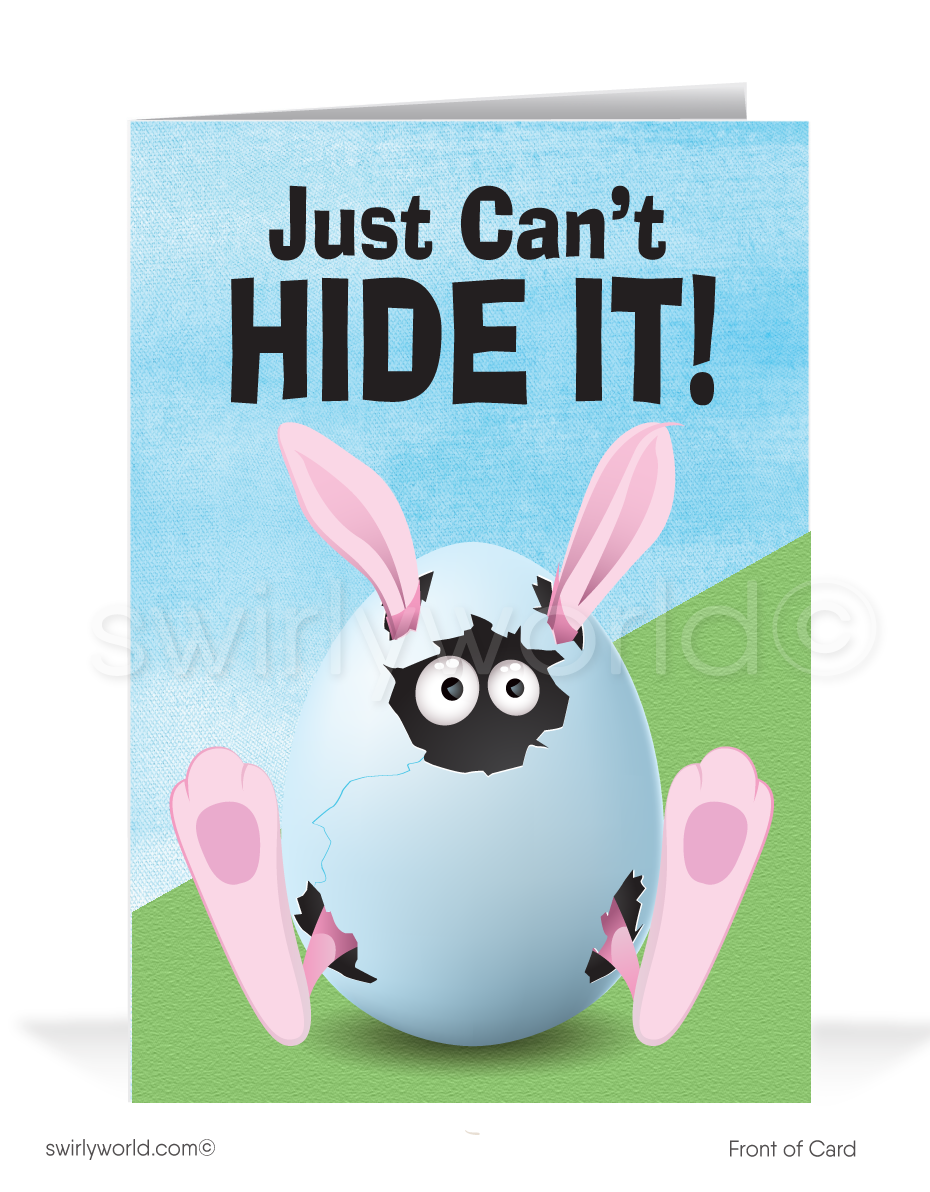 Funny Bunny Humorous Business Easter Cards for Customers
