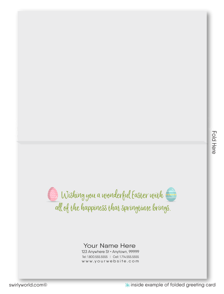 Retro Spring Easter Greeting Card – Customizable Springtime Design for Clients & Realtors