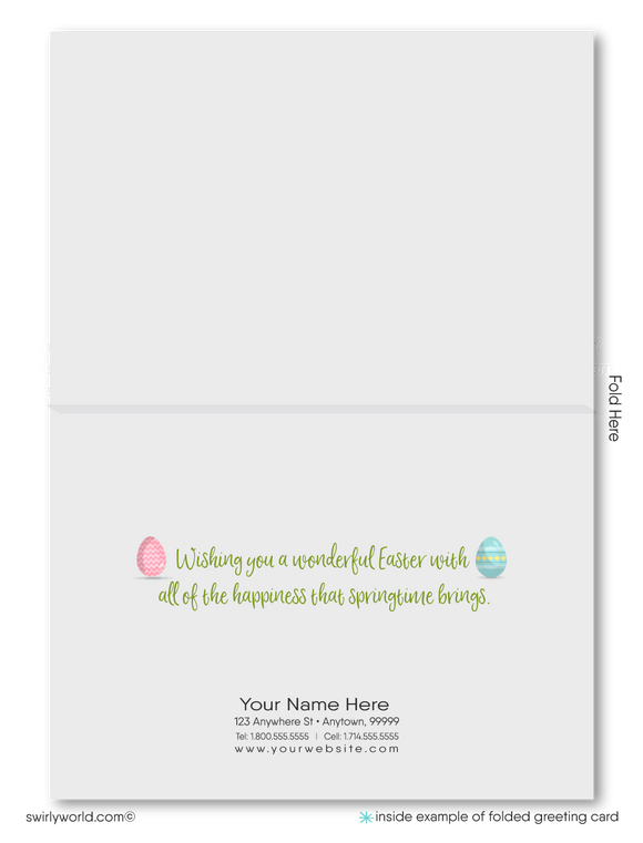 Cute Realtor Happy Spring Easter Greeting Cards for Clients. Real Estate Agent happy Easter spring cards for clients.