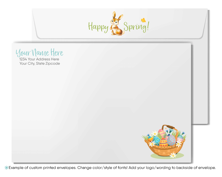 Retro Spring Easter Greeting Card – Customizable Springtime Design for Clients & Realtors