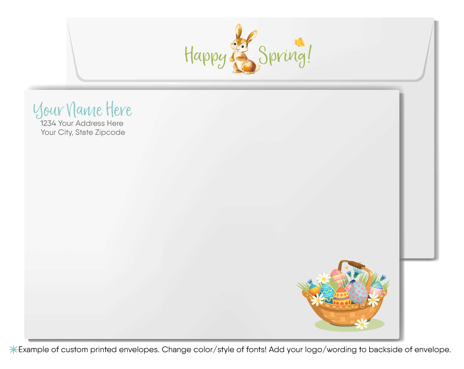 Cute Realtor Happy Springtime House Home Easter Greeting Cards for Clients