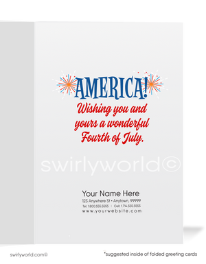 Patriotic American Woman Wishing a Happy Independence Day 4th of July Card