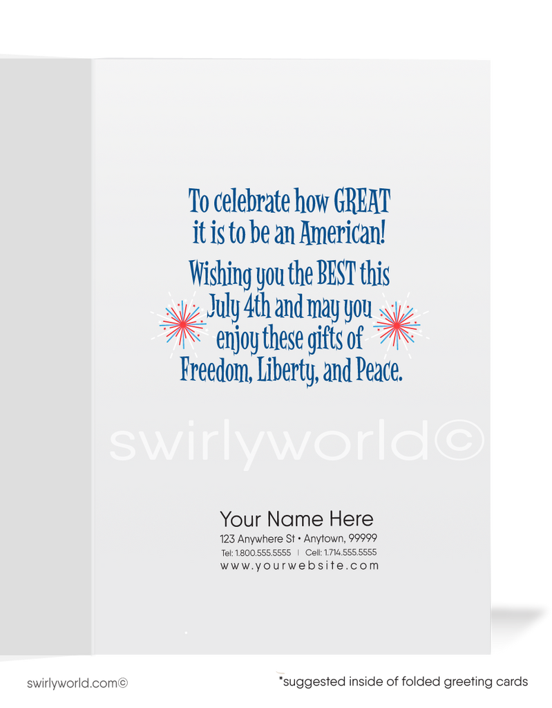 American "Uncle Sam" Patriotic Happy 4th of July Independence Day Greeting Cards