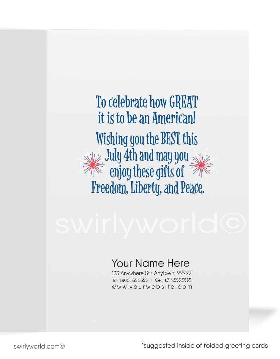 American "Uncle Sam" Patriotic Happy 4th of July Independence Day Greeting Cards