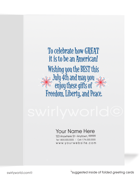 American "Uncle Sam" Patriotic Happy 4th of July Independence Day Greeting Cards