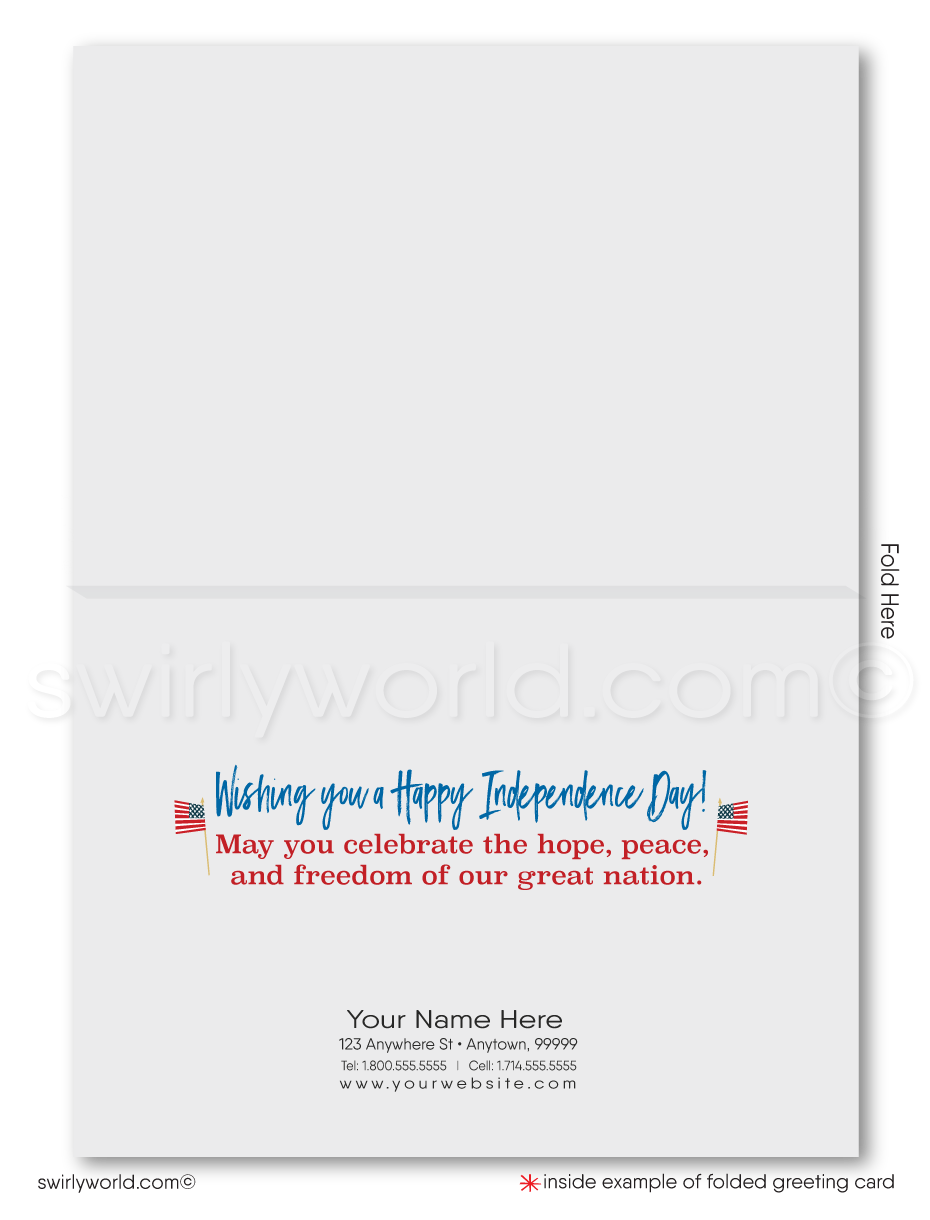 Patriotic American flag balloons red, white, and blue celebrating Independence Day; happy 4th of July greeting cards.