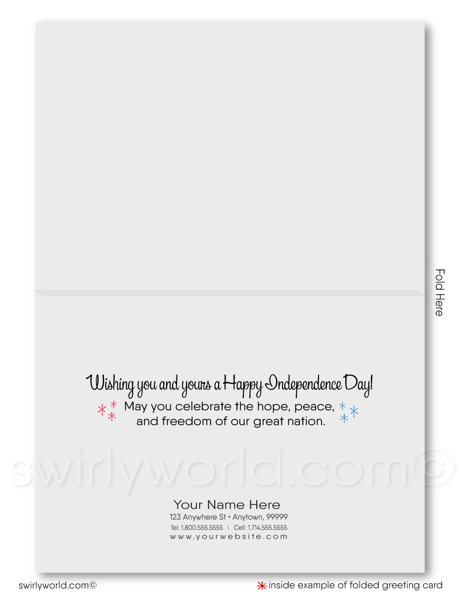 Vintage retro patriotic American 4th of July greeting cards.