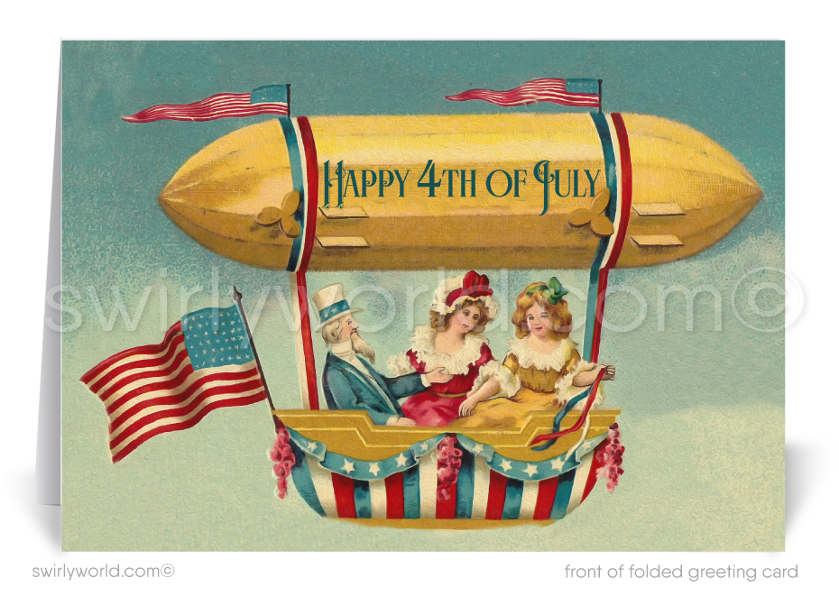 Vintage 1930s Art Deco Retro Fourth 4th of July Patriotic Independence Day Cards