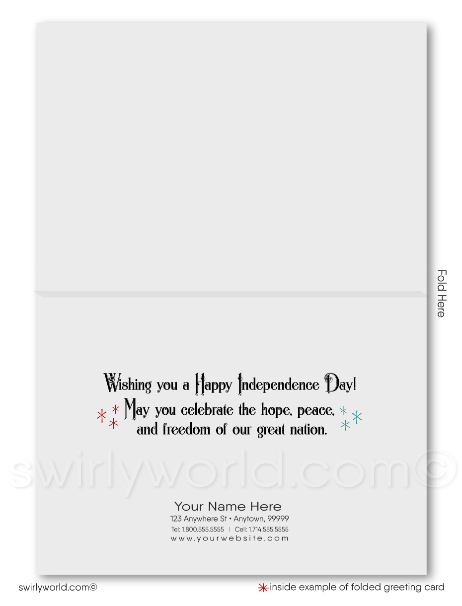 Vintage 1930s Art Deco Retro Fourth 4th of July Patriotic Independence Day Cards