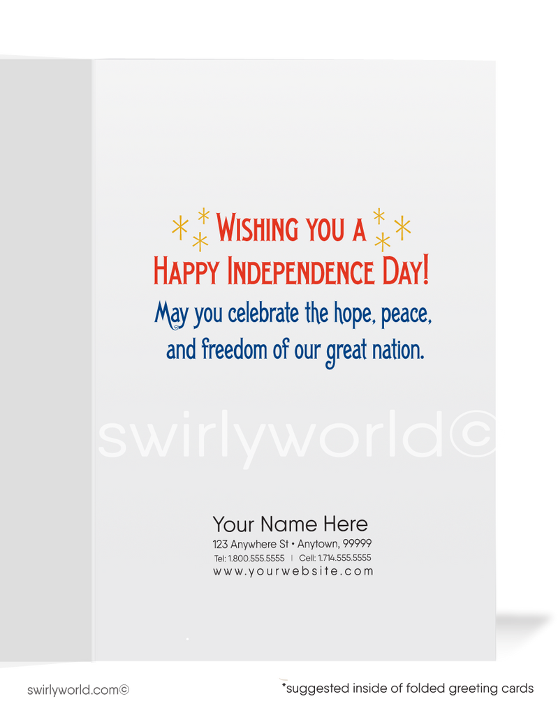 Mid-Century Patriotic American Eagle 1960s 4th of July Independence Day Cards