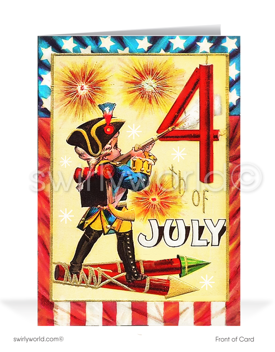 Vintage 1900's Victorian Happy Independence Day July 4th Cards.