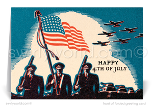 Vintage 1900's Victorian Happy Independence Day July 4th Cards. Military Fourth of July. Veterans Day