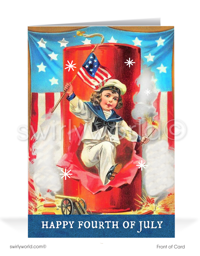 intage Victorian Art Deco Happy Fourth 4th of July Patriotic Cards.