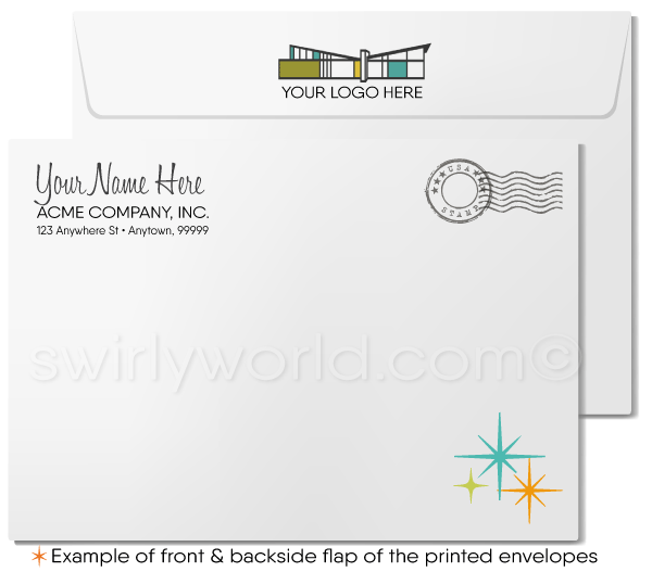 Retro Atomic Ranch Mid-Century Modern Thank You Note Cards