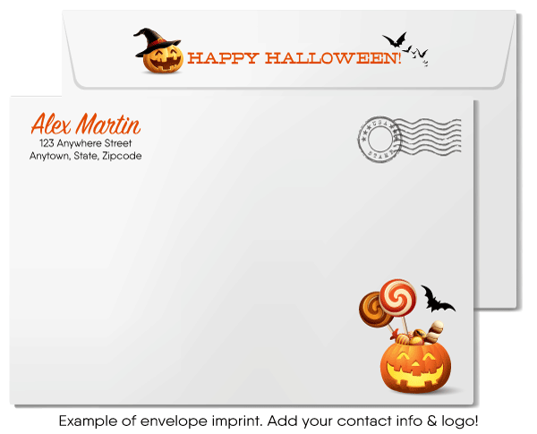 Boo! Non-Scary "Trick or Treat" Client Happy Halloween Greeting Cards for Realtors®