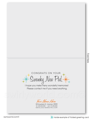 Retro Atomic Palm Springs Mid-Century Modern Thank You Note Cards