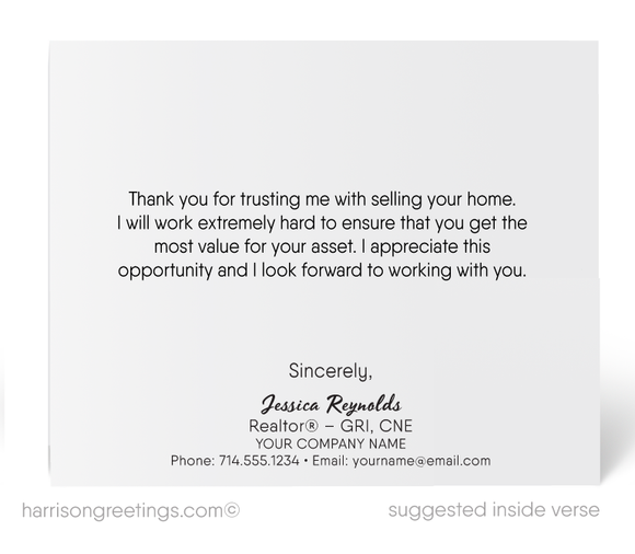 "Thank You For Listing With Me" Cards for Realtors