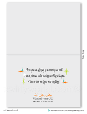 Retro Mid-Century Modern Thank You Note Cards for Women Realtors