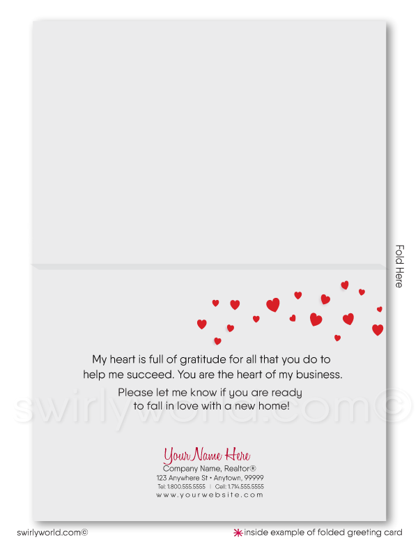 Cute Client Retro Pink House Full of Hearts Happy Valentine's Day Cards for Realtors®