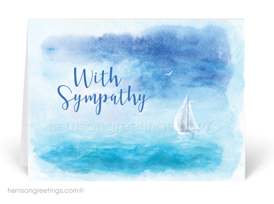 Sailboat Watercolor With Sympathy Cards