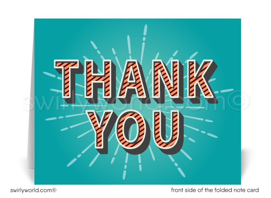 Retro Style Business Customer Thank You Note Cards