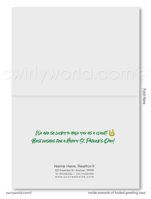 Custom St. Patrick’s Day Greeting Cards – Shamrocks, Horseshoes & Retro Calligraphy