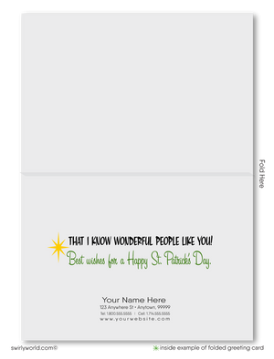 Retro St. Patrick’s Day Greeting Cards – Mid-Century Modern Client Appreciation