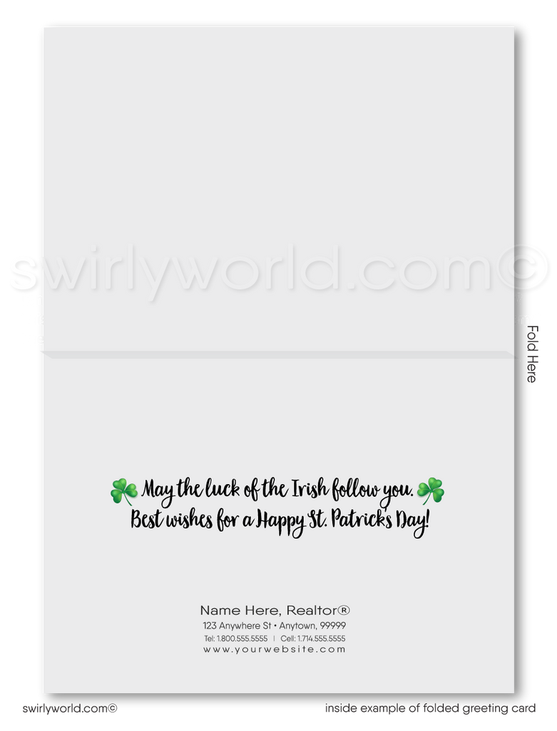 Custom St. Patrick’s Day Greeting Card – Vintage Green, Ornate Frame & Retro Calligraphy