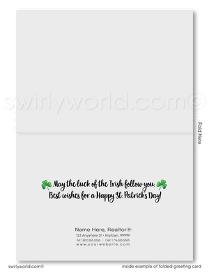 Custom St. Patrick’s Day Greeting Card – Vintage Green, Ornate Frame & Retro Calligraphy