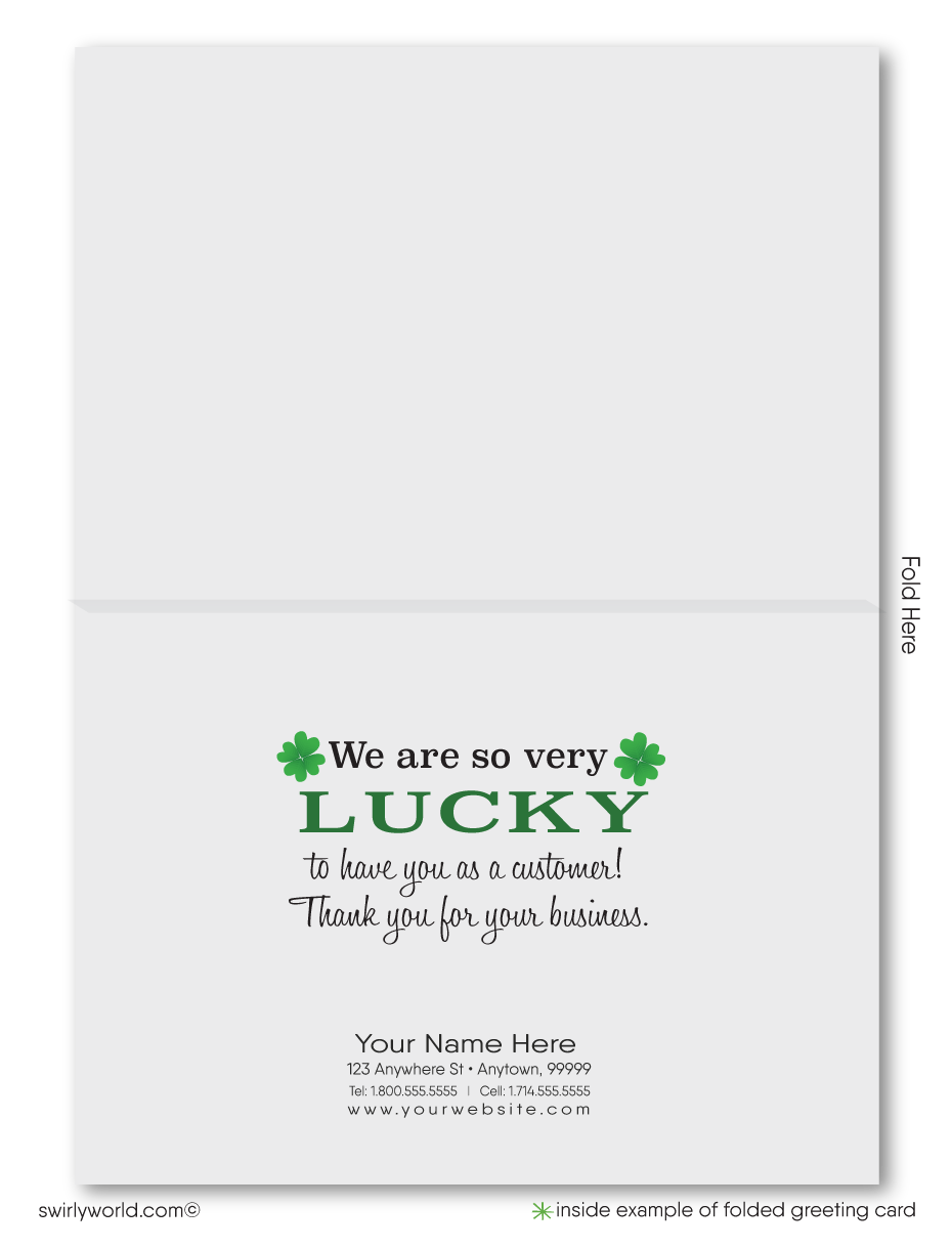 Celebrate St. Patrick’s Day with a customizable greeting card! Add your company name & message to share gratitude with clients. A festive & memorable touch!