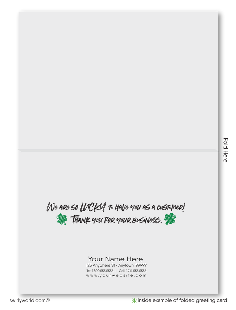 Corporate Professional Green & Orange Flags Happy St. Patrick's Day Cards for Business