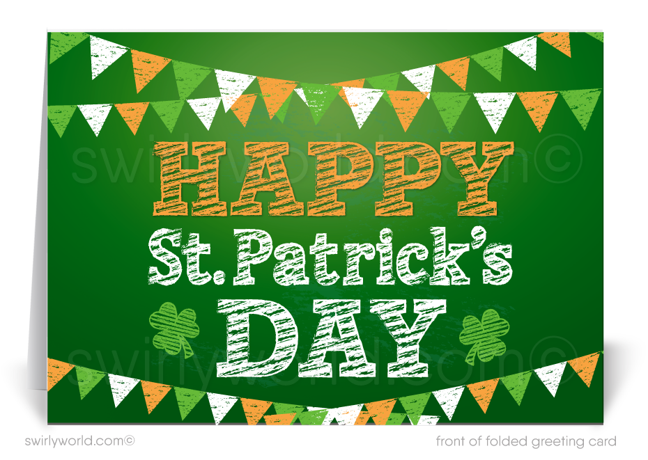 Celebrate St. Patrick’s Day with a custom business greeting card! Personalize with your name & message to share appreciation and spread the luck of the Irish.