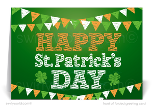 Celebrate St. Patrick’s Day with a custom business greeting card! Personalize with your name & message to share appreciation and spread the luck of the Irish.
