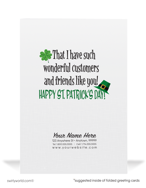 Vintage St. Patrick’s Day Greeting Card – Lucky Leprechaun, Clover & Pot of Gold Design